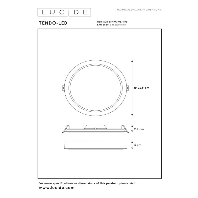 lampa sufitowa TENDO-LED 07105/18/31 Lucide | Sklep z lampami lampa sufitowa TENDO-LED 07105/18/31 Lucide | Sklep z lampami