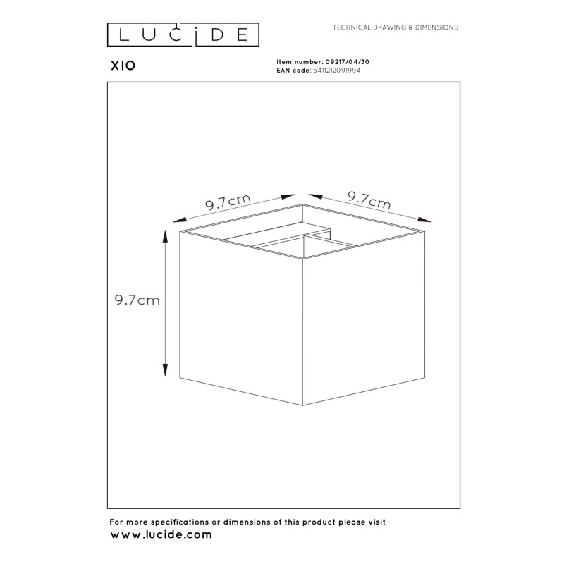 kinkiet XIO 09217/04/30 Lucide | Sklep z lampami kinkiet XIO 09217/04/30 Lucide | Sklep z lampami