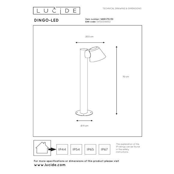 lampa DINGO 14881/70/30 Lucide | Sklep z lampami lampa DINGO 14881/70/30 Lucide | Sklep z lampami