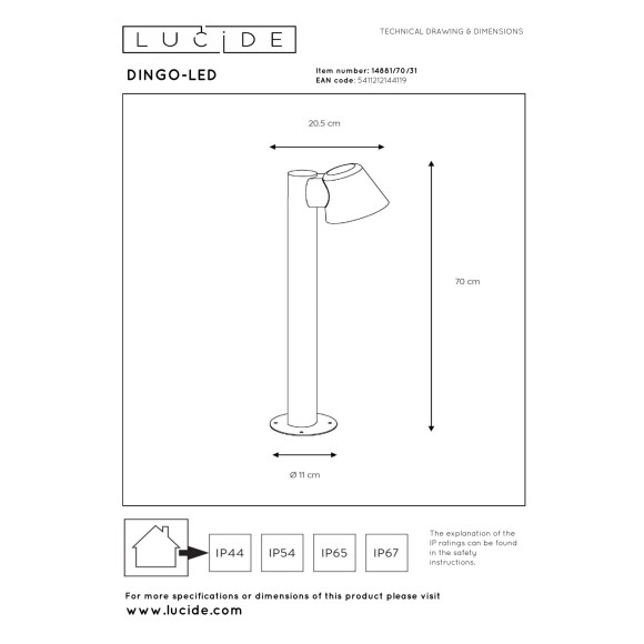 lampa DINGO 14881/70/31 Lucide | Sklep z lampami lampa DINGO 14881/70/31 Lucide | Sklep z lampami