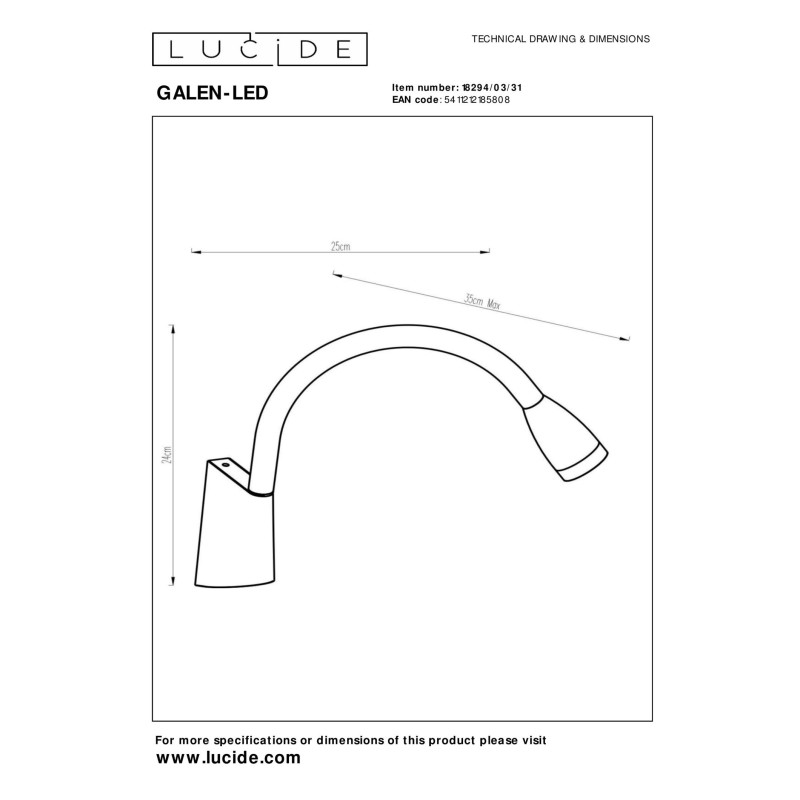 kinkiet GALEN 18294/03/31 Lucide | Sklep z lampami kinkiet GALEN 18294/03/31 Lucide | Sklep z lampami