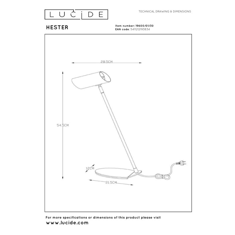 lampa stołowa HESTER 19600/01/30 Lucide | Sklep z lampami lampa stołowa HESTER 19600/01/30 Lucide | Sklep z lampami