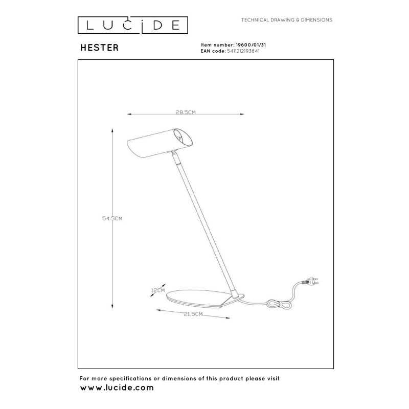 lampa stołowa HESTER 19600/01/31 Lucide | Sklep z lampami lampa stołowa HESTER 19600/01/31 Lucide | Sklep z lampami