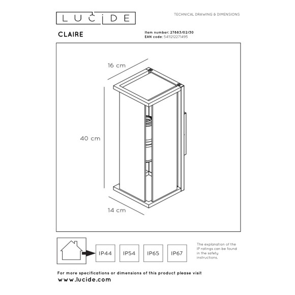 lampa CLAIRE-LED 27883/02/30 Lucide | Sklep z lampami lampa CLAIRE-LED 27883/02/30 Lucide | Sklep z lampami