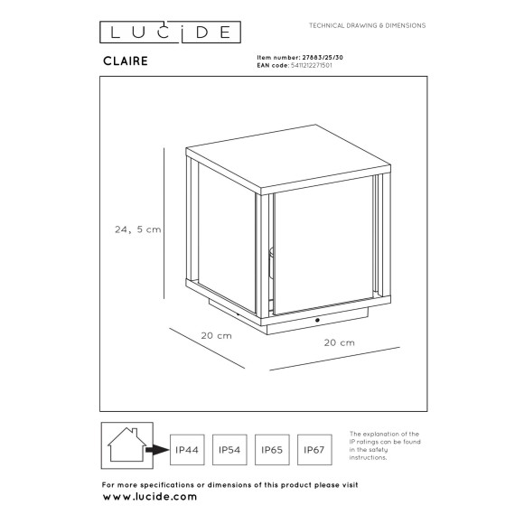 lampa CLAIRE 27883/25/30 Lucide | Sklep z lampami lampa CLAIRE 27883/25/30 Lucide | Sklep z lampami