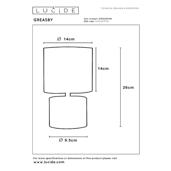 lampa stołowa GREASBY 47502/81/38 Lucide | Sklep z lampami lampa stołowa GREASBY 47502/81/38 Lucide | Sklep z lampami