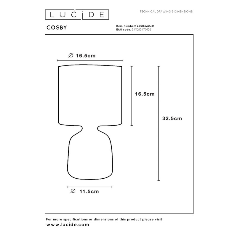 lampa stołowa COSBY 47503/81/31 Lucide | Sklep z lampami lampa stołowa COSBY 47503/81/31 Lucide | Sklep z lampami