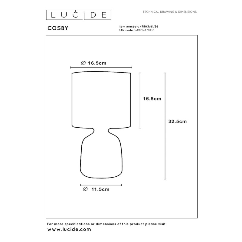 lampa stołowa COSBY 47503/81/36 Lucide | Sklep z lampami
