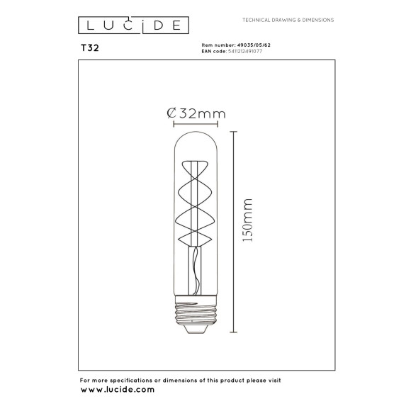 lampa FILAMENT 49035/05/62 Lucide | Sklep z lampami