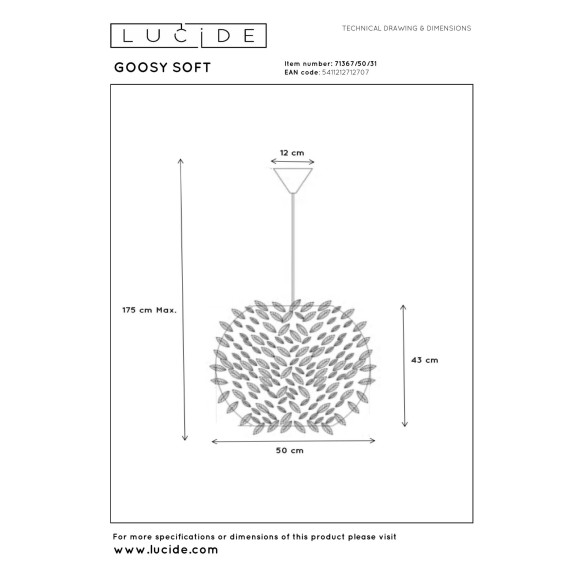 lampa wisząca GOOSY 71367/50/31 Lucide | Sklep z lampami lampa wisząca GOOSY 71367/50/31 Lucide | Sklep z lampami