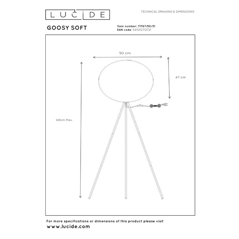 lampa podłogowa GOOSY 71767/50/31 Lucide | Sklep z lampami