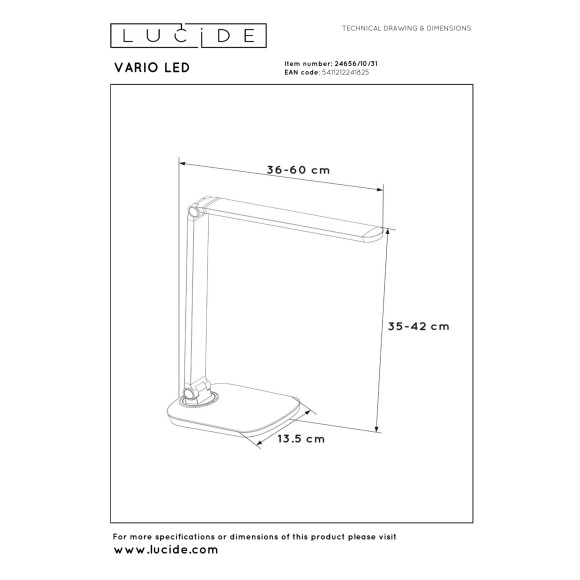 lampa stołowa VARIO 24656/10/31 Lucide | Sklep z lampami lampa stołowa VARIO 24656/10/31 Lucide | Sklep z lampami