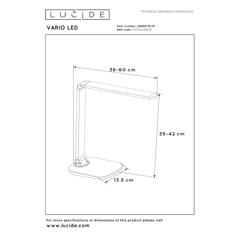 lampa stołowa VARIO 24656/10/31 Lucide | Sklep z lampami lampa stołowa VARIO 24656/10/31 Lucide | Sklep z lampami