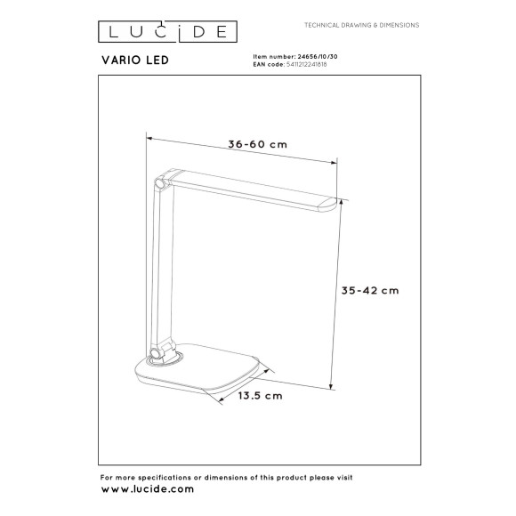 lampa stołowa VARIO 24656/10/30 Lucide | Sklep z lampami lampa stołowa VARIO 24656/10/30 Lucide | Sklep z lampami