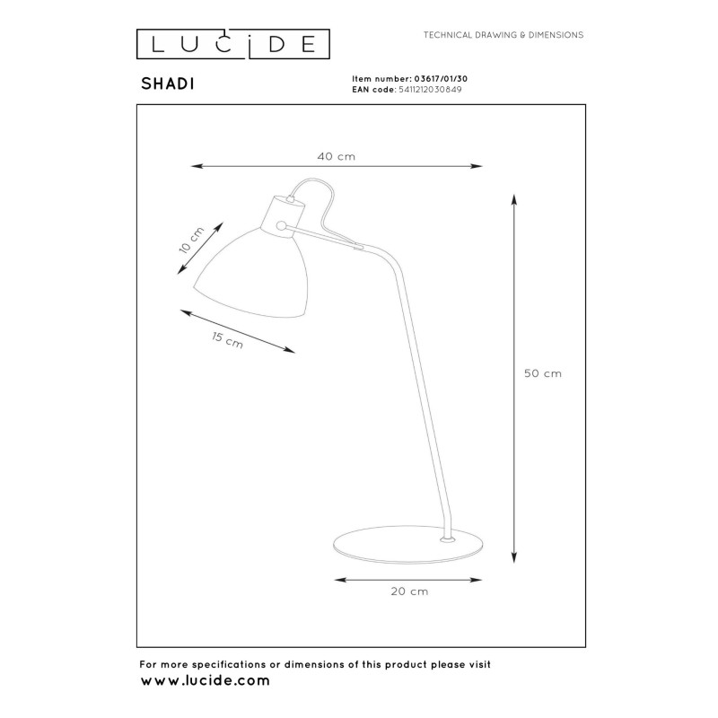 lampa stołowa SHADI 03617/01/30 Lucide | Sklep z lampami lampa stołowa SHADI 03617/01/30 Lucide | Sklep z lampami