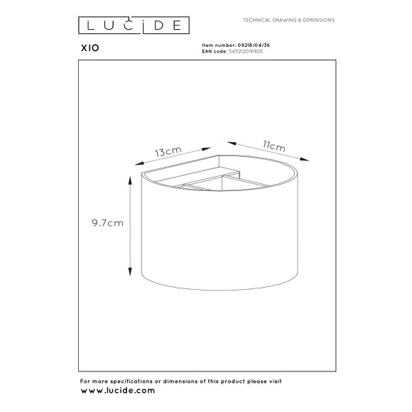 kinkiet XIO 09218/04/36 Lucide | Sklep z lampami kinkiet XIO 09218/04/36 Lucide | Sklep z lampami