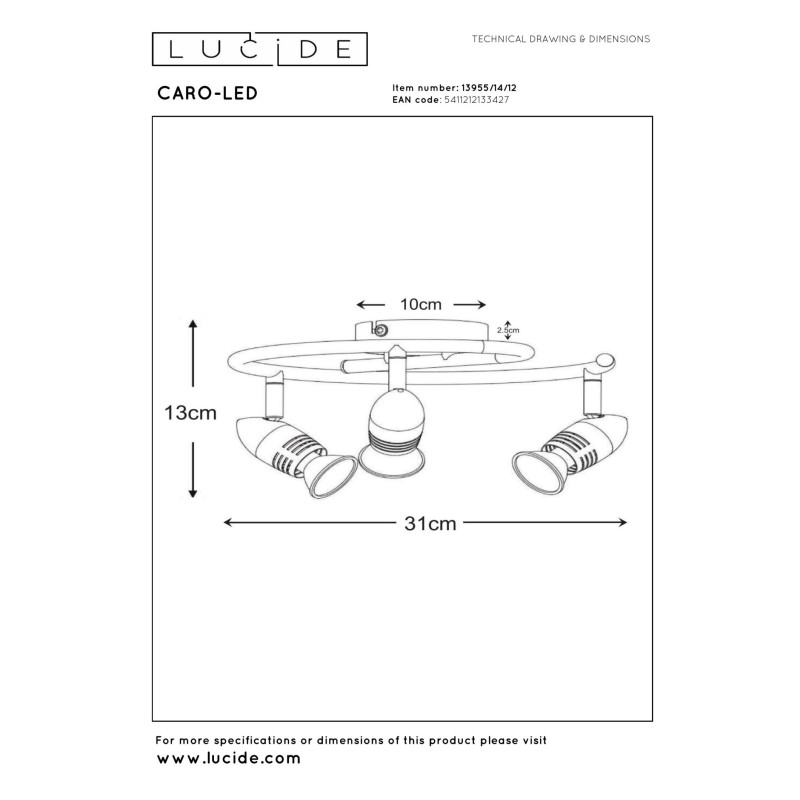 lampa sufitowa CARO-LED 13955/14/12 Lucide | Sklep z lampami lampa sufitowa CARO-LED 13955/14/12 Lucide | Sklep z lampami