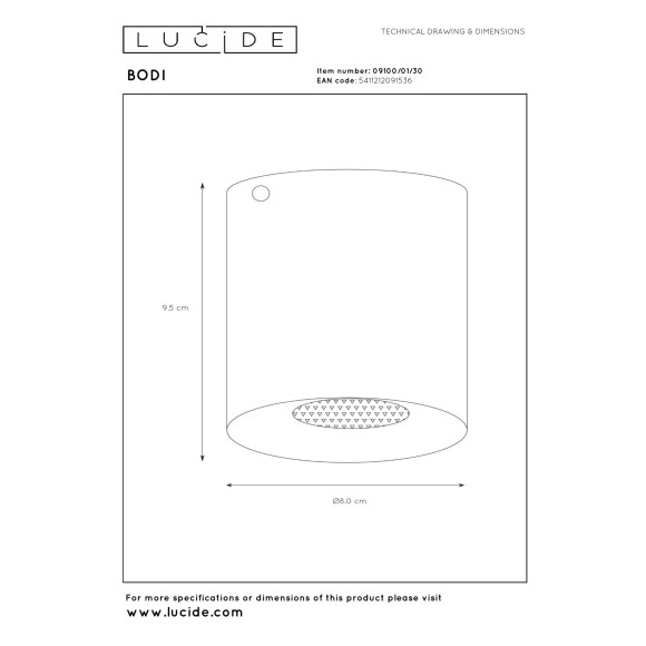 spot BODI 09100/01/30 Lucide | Sklep z lampami spot BODI 09100/01/30 Lucide | Sklep z lampami