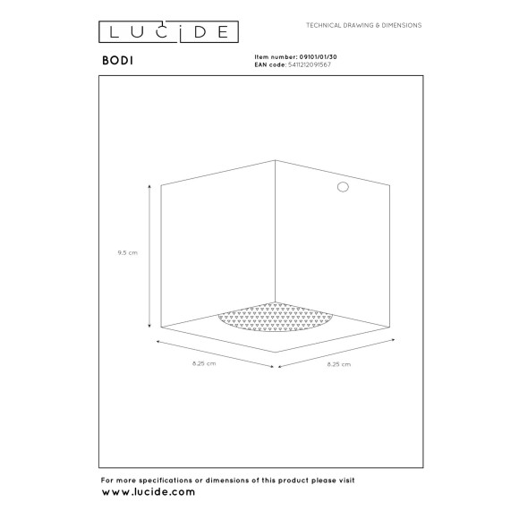 spot BODI 09101/01/30 Lucide | Sklep z lampami spot BODI 09101/01/30 Lucide | Sklep z lampami