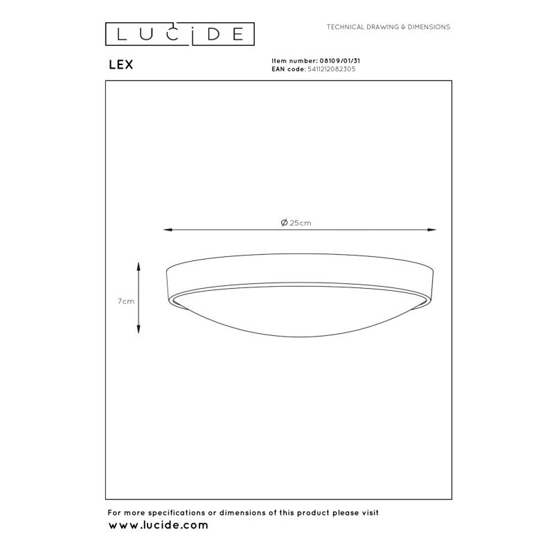 lampa sufitowa LEX 08109/01/31 Lucide | Sklep z lampami