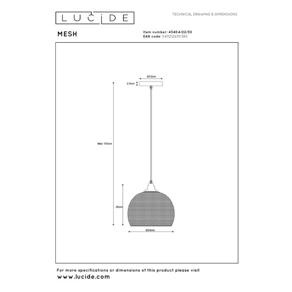 lampa wisząca MESH 43404/22/30 Lucide | Sklep z lampami lampa wisząca MESH 43404/22/30 Lucide | Sklep z lampami