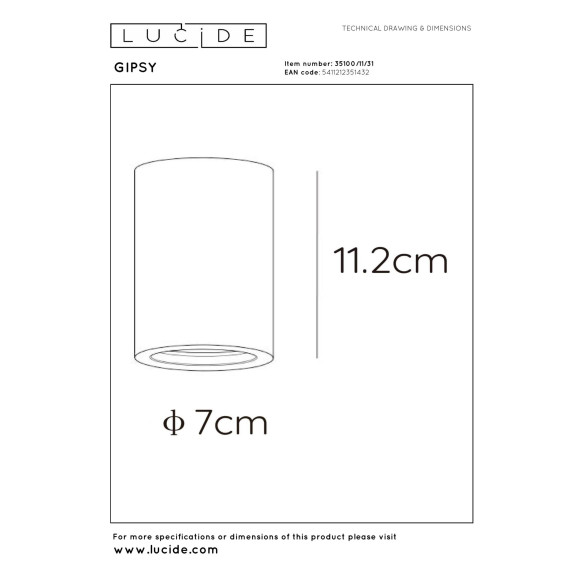 spot GIPSY 35100/11/31 Lucide | Sklep z lampami spot GIPSY 35100/11/31 Lucide | Sklep z lampami