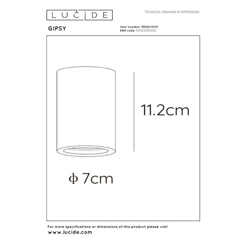 spot GIPSY 35100/11/31 Lucide | Sklep z lampami spot GIPSY 35100/11/31 Lucide | Sklep z lampami