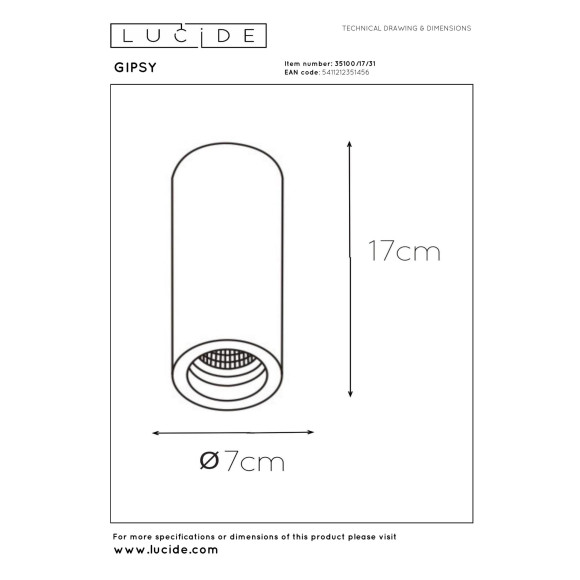 spot GIPSY 35100/17/31 Lucide | Sklep z lampami spot GIPSY 35100/17/31 Lucide | Sklep z lampami