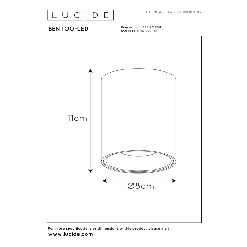 spot BENTOO-LED 09912/05/31 Lucide | Sklep z lampami spot BENTOO-LED 09912/05/31 Lucide | Sklep z lampami