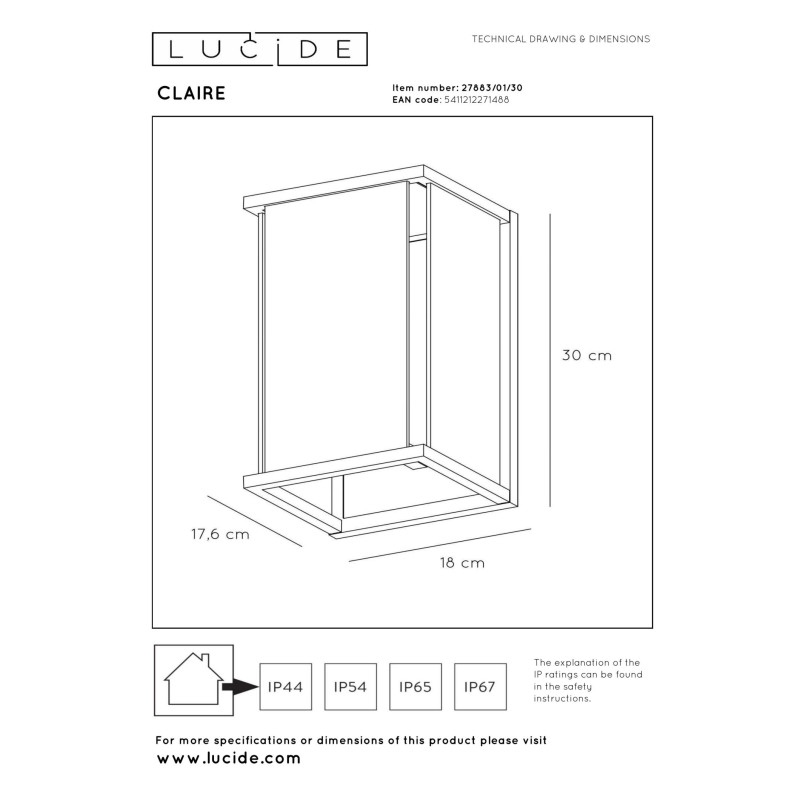 lampa CLAIRE LED 27883/01/30 Lucide | Sklep z lampami lampa CLAIRE LED 27883/01/30 Lucide | Sklep z lampami