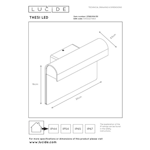 lampa THESI 27881/06/30 Lucide | Sklep z lampami lampa THESI 27881/06/30 Lucide | Sklep z lampami