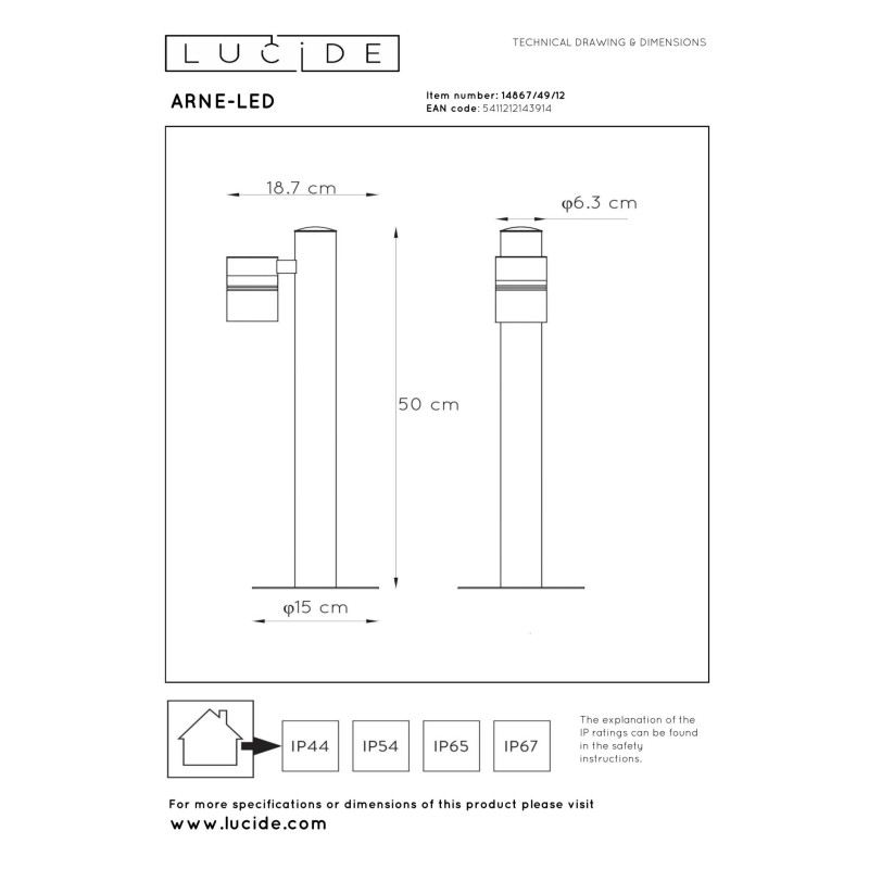 lampa ARNE-LED 14867/49/12 Lucide | Sklep z lampami lampa ARNE-LED 14867/49/12 Lucide | Sklep z lampami