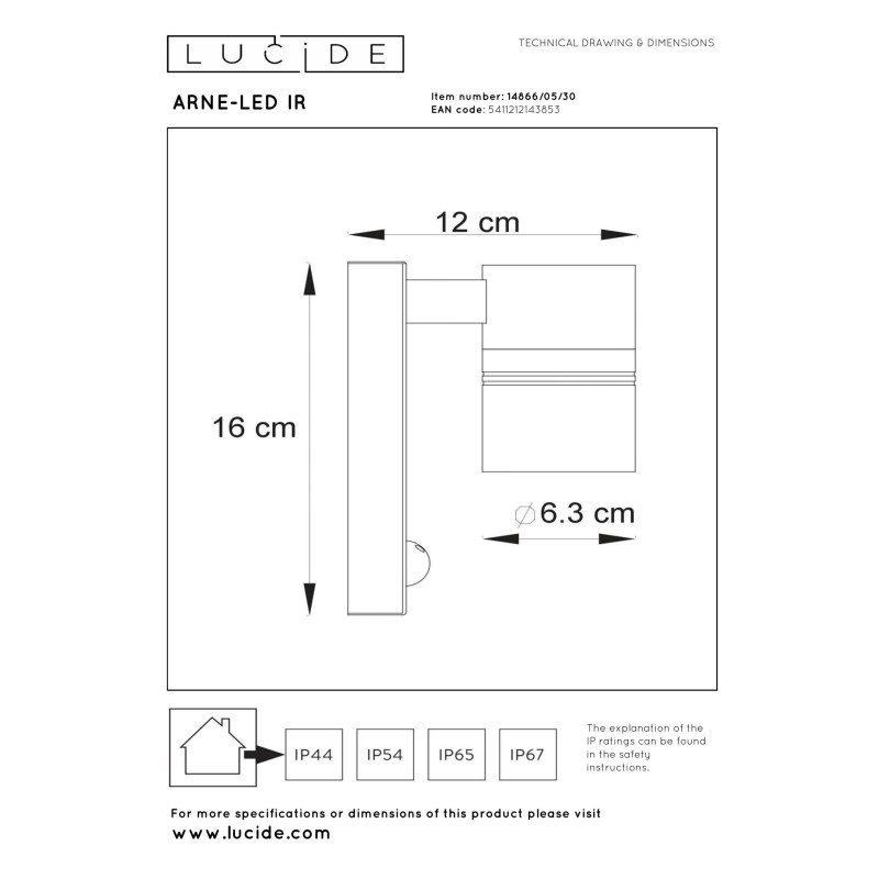 lampa ARNE-LED 14866/05/30 Lucide | Sklep z lampami lampa ARNE-LED 14866/05/30 Lucide | Sklep z lampami