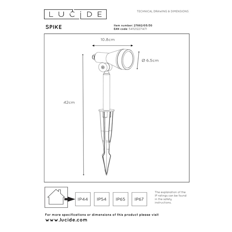 lampa SPIKE LED 27882/05/30 Lucide | Sklep z lampami lampa SPIKE LED 27882/05/30 Lucide | Sklep z lampami