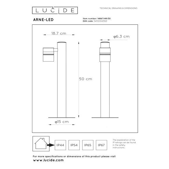 lampa ARNE-LED 14867/49/30 Lucide | Sklep z lampami lampa ARNE-LED 14867/49/30 Lucide | Sklep z lampami