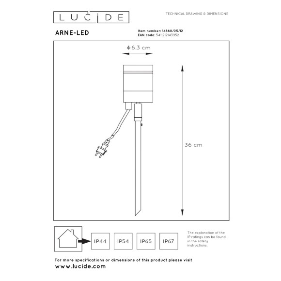 lampa ARNE-LED 14868/05/12 Lucide | Sklep z lampami lampa ARNE-LED 14868/05/12 Lucide | Sklep z lampami