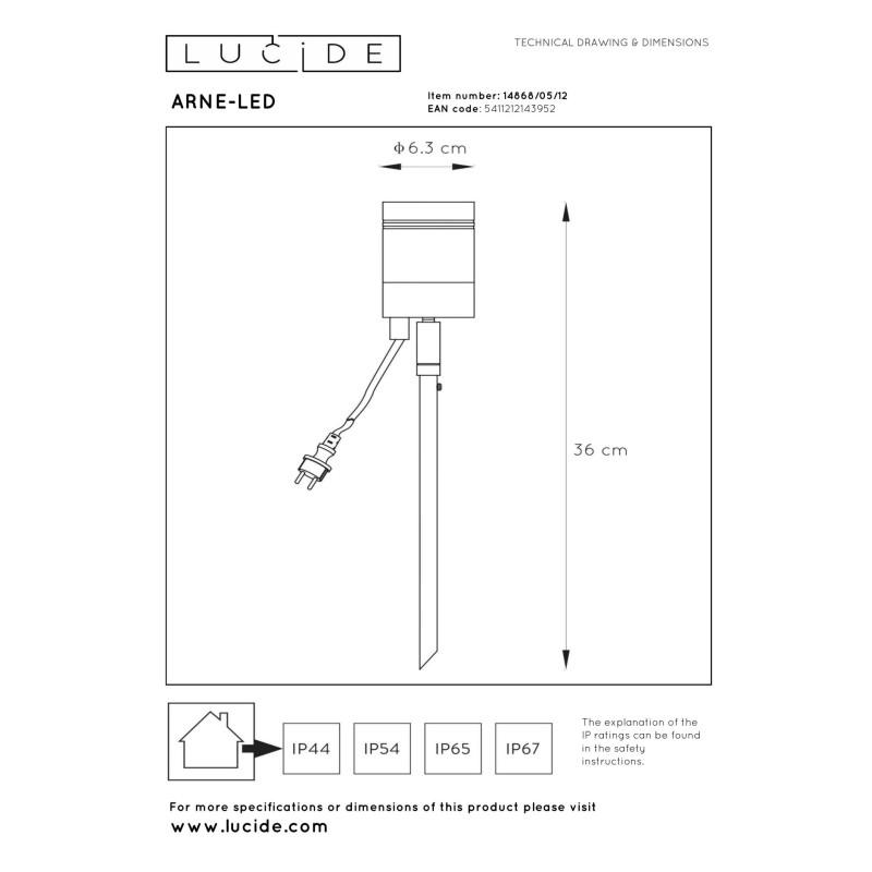 lampa ARNE-LED 14868/05/12 Lucide | Sklep z lampami lampa ARNE-LED 14868/05/12 Lucide | Sklep z lampami