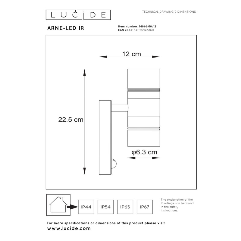 lampa ARNE-LED 14866/10/12 Lucide | Sklep z lampami lampa ARNE-LED 14866/10/12 Lucide | Sklep z lampami