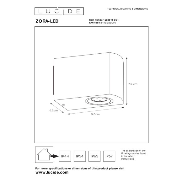 lampa ZORA-LED 22861/05/31 Lucide | Sklep z lampami