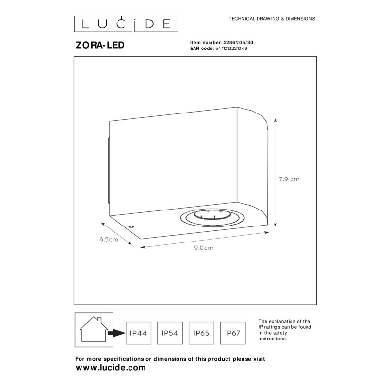 lampa ZORA-LED 22861/05/30 Lucide | Sklep z lampami lampa ZORA-LED 22861/05/30 Lucide | Sklep z lampami
