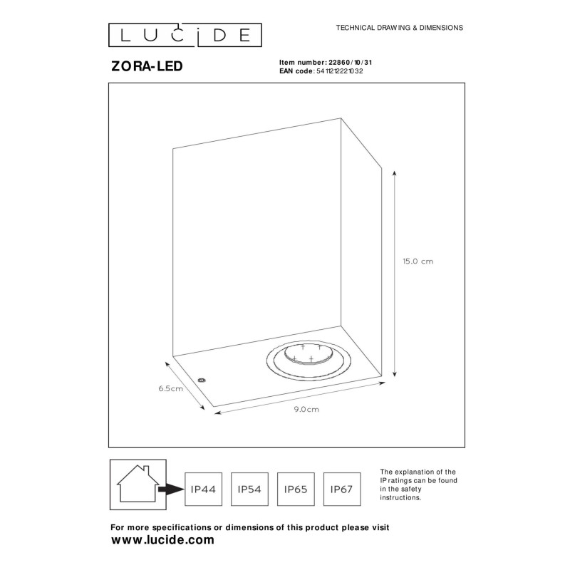 lampa ZORA-LED 22860/10/31 Lucide | Sklep z lampami lampa ZORA-LED 22860/10/31 Lucide | Sklep z lampami