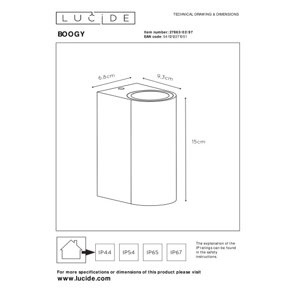 lampa BOOGY 27863/02/97 Lucide | Sklep z lampami lampa BOOGY 27863/02/97 Lucide | Sklep z lampami
