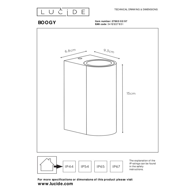lampa BOOGY 27863/02/97 Lucide | Sklep z lampami lampa BOOGY 27863/02/97 Lucide | Sklep z lampami