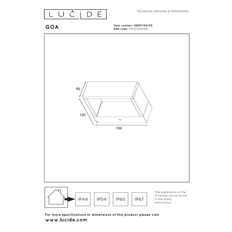 lampa GOA 28857/06/30 Lucide | Sklep z lampami lampa GOA 28857/06/30 Lucide | Sklep z lampami