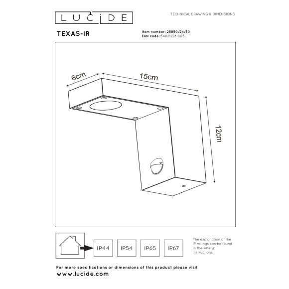 lampa TEXAS 28850/24/30 Lucide | Sklep z lampami lampa TEXAS 28850/24/30 Lucide | Sklep z lampami