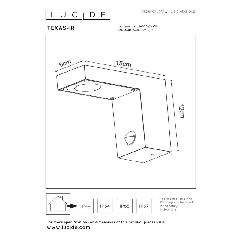 lampa TEXAS 28850/24/30 Lucide | Sklep z lampami lampa TEXAS 28850/24/30 Lucide | Sklep z lampami