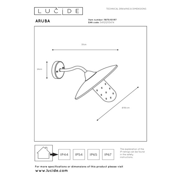 lampa ARUBA 11870/01/97 Lucide | Sklep z lampami lampa ARUBA 11870/01/97 Lucide | Sklep z lampami