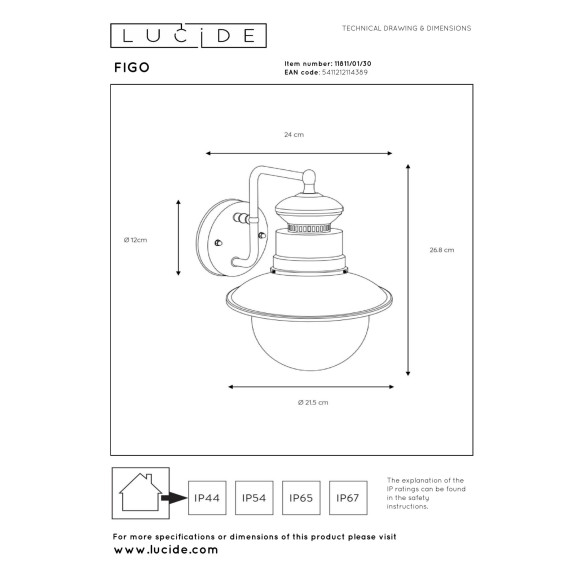 lampa FIGO 11811/01/30 Lucide | Sklep z lampami lampa FIGO 11811/01/30 Lucide | Sklep z lampami