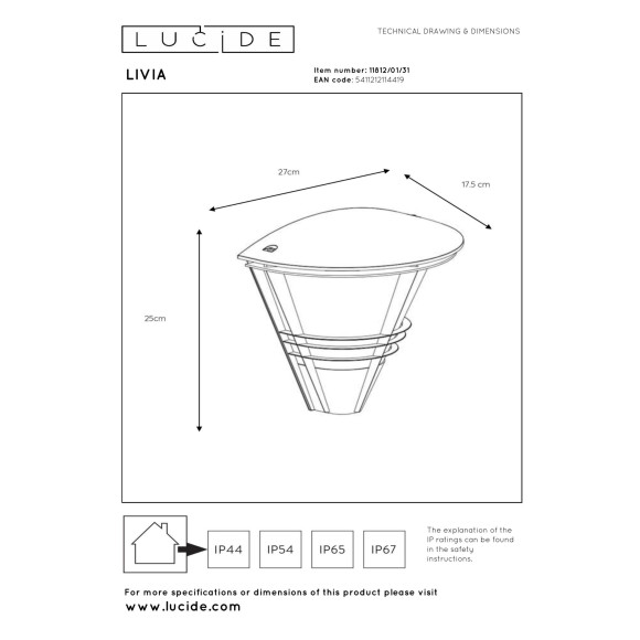 lampa LIVIA 11812/01/31 Lucide | Sklep z lampami lampa LIVIA 11812/01/31 Lucide | Sklep z lampami