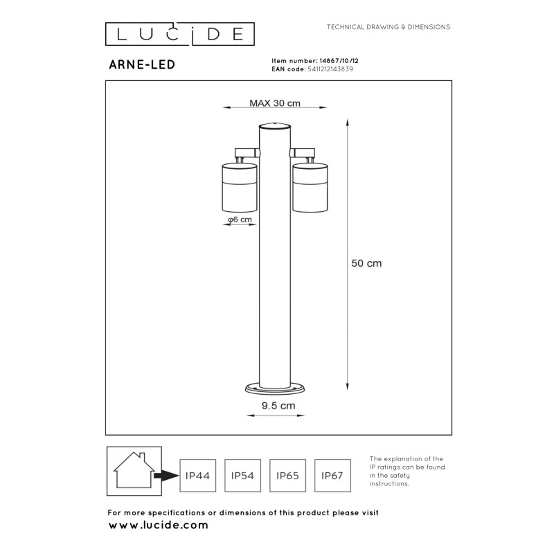 lampa ARNE-LED 14867/10/12 Lucide | Sklep z lampami lampa ARNE-LED 14867/10/12 Lucide | Sklep z lampami